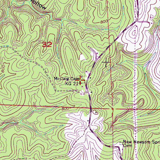 Topographic Map of McCaig Cemetery, AL