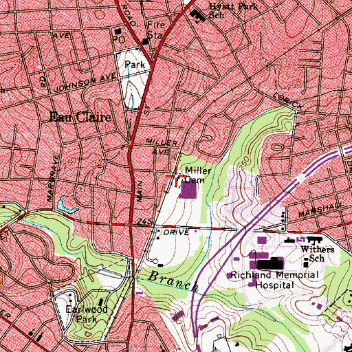 Topographic Map of Miller Cemetery, SC