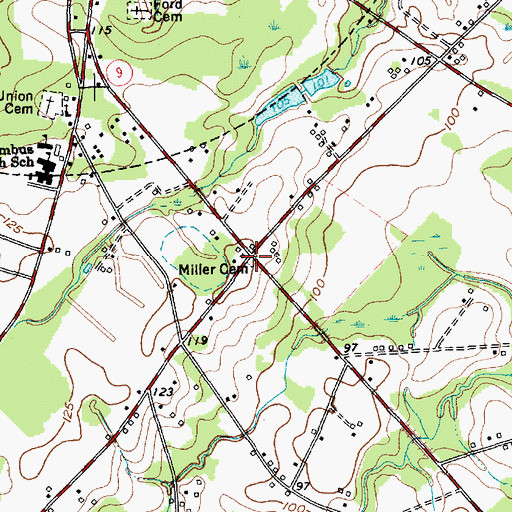 Topographic Map of Miller Cemetery, SC