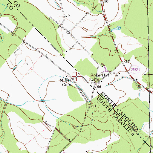 Topographic Map of Miller Cemetery, SC
