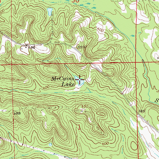 Topographic Map of McCains Lake, AL