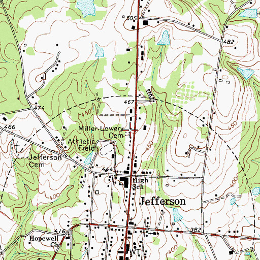 Topographic Map of Miller - Lowery Cemetery, SC