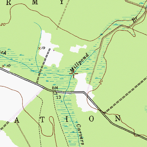 Topographic Map of Millpond Branch, SC