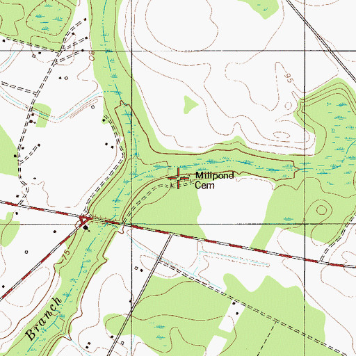Topographic Map of Millpond Cemetery, SC