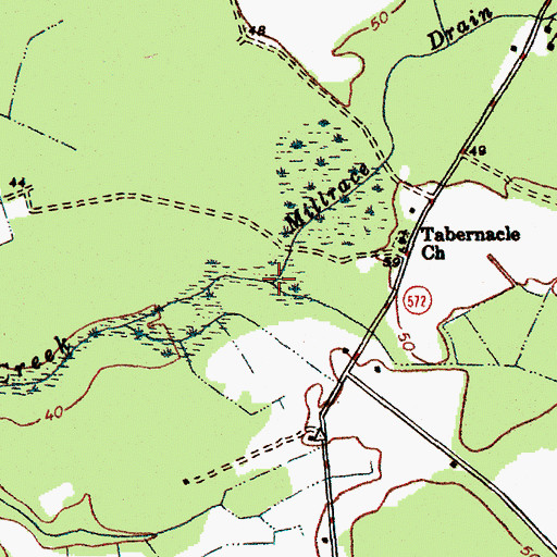 Topographic Map of Millrace Drain, SC