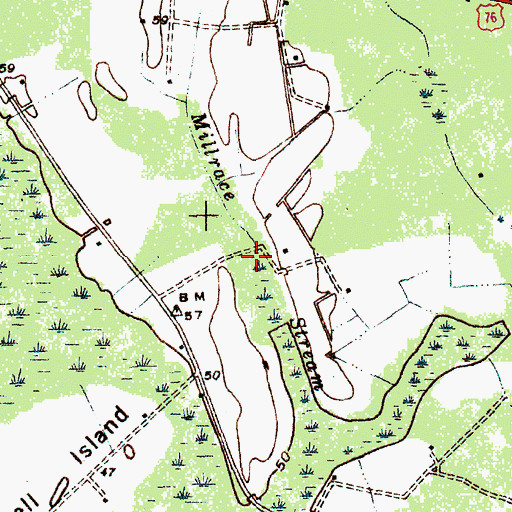 Topographic Map of Millrace Stream, SC