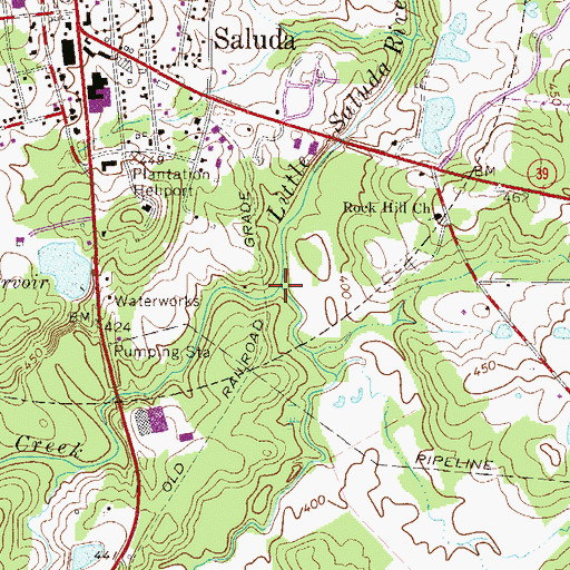 Topographic Map of Mine Creek, SC
