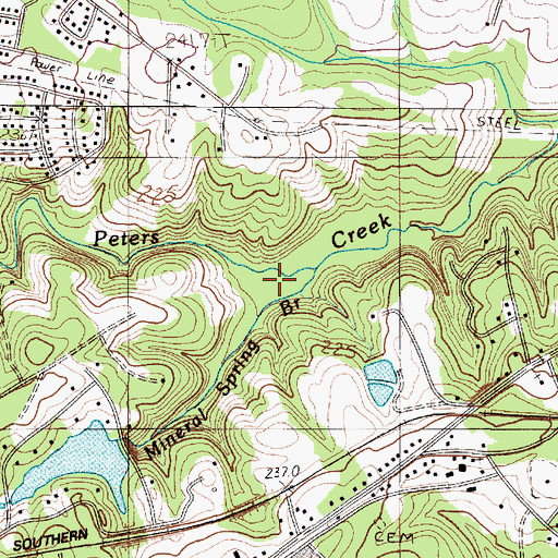 Topographic Map of Mineral Spring Branch, SC