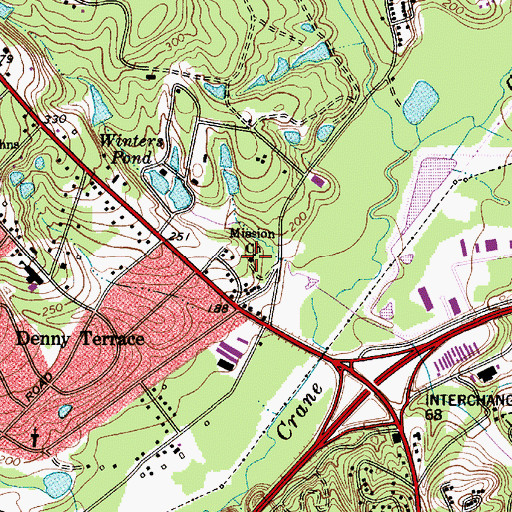 Topographic Map of Mission Church, SC