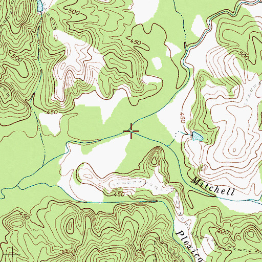 Topographic Map of Mitchell Branch, SC