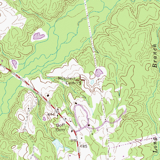 Topographic Map of Mitchell Cemetery, SC