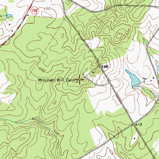 Topographic Map of Mitchell Hill Cemetery, SC