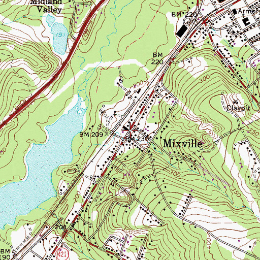 Topographic Map of Mixville, SC