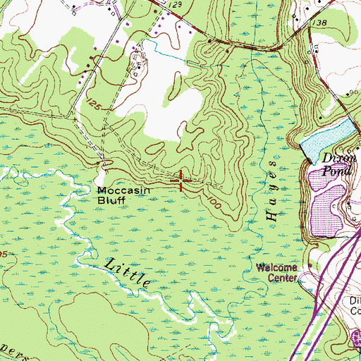 Topographic Map of Moccasin Bluff, SC
