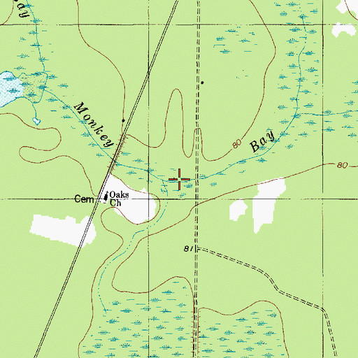 Topographic Map of Monkey Bay, SC