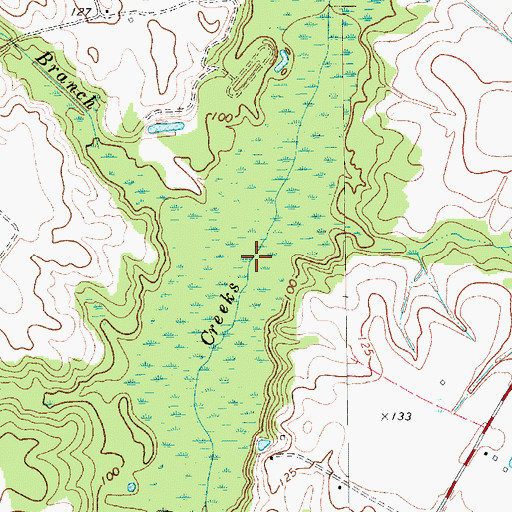 Topographic Map of Monroe Branch, SC
