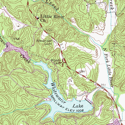 Topographic Map of Moody Cemetery, SC