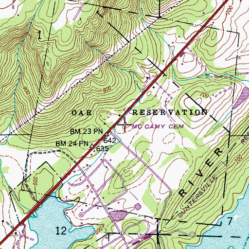 Topographic Map of McCamy Cemetery, AL