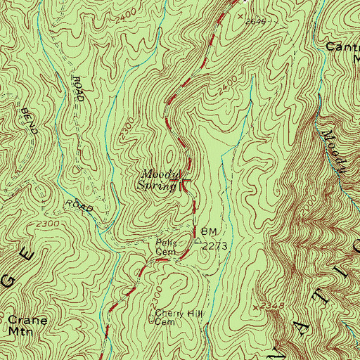 Topographic Map of Moody Spring, SC