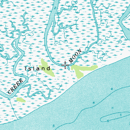 Topographic Map of Moon Creek, SC