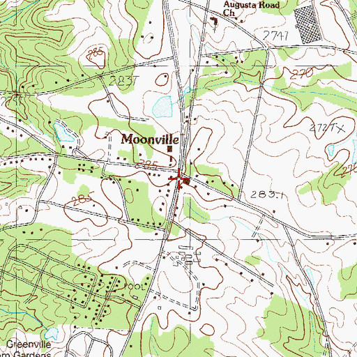 Topographic Map of Moonville, SC