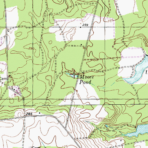 Topographic Map of Moore Pond, SC