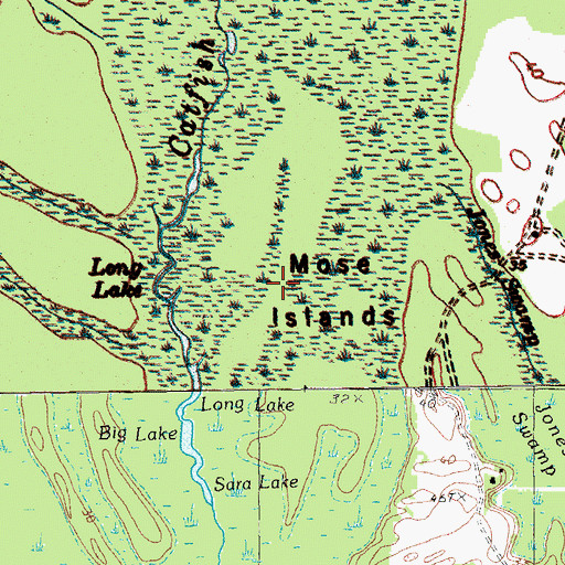 Topographic Map of Mose Islands, SC