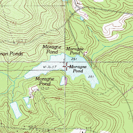 Topographic Map of Moragne Pond, SC