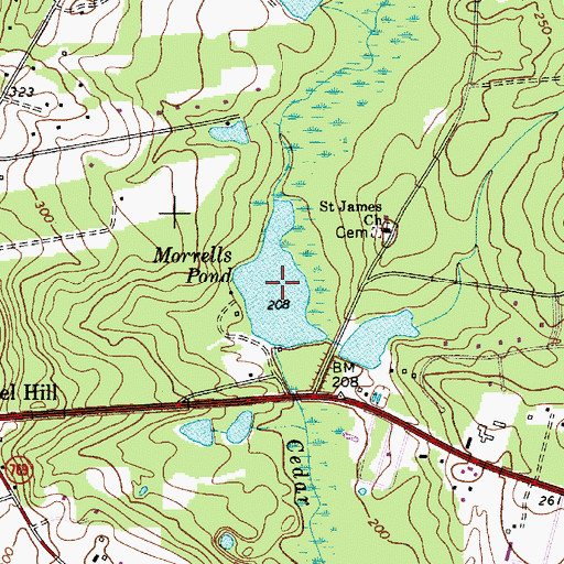 Topographic Map of Morrells Pond, SC