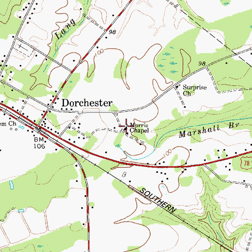 Topographic Map of Morris Chapel, SC