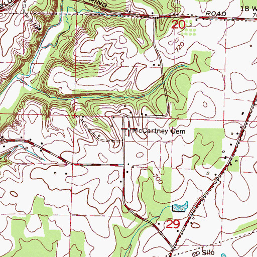 Topographic Map of McCartney Cemetery, AL