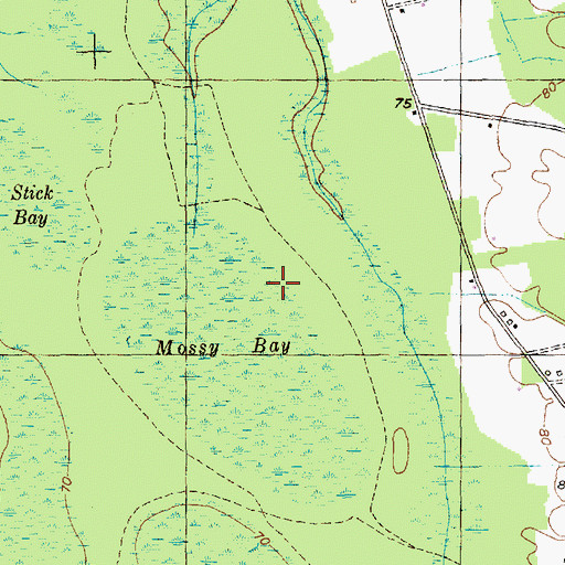 Topographic Map of Mossy Bay, SC