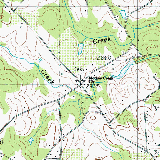 Topographic Map of Motlow Creek Church, SC