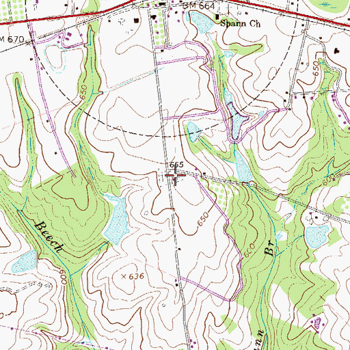 Topographic Map of Mount Alford Church, SC