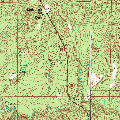 Topographic Map of McCaskill Cemetery, AL