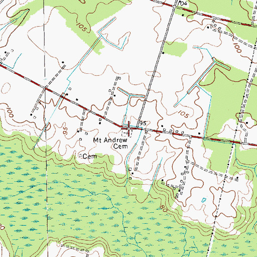 Topographic Map of Mount Andrew Cemetery, SC