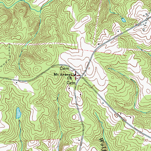 Topographic Map of Mount Ararat Church, SC