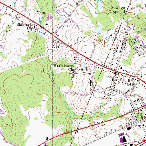 Topographic Map of Mount Calvary Church, SC