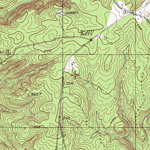 Topographic Map of Mount Calvary Church, SC