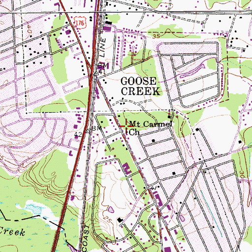 Topographic Map of Mount Carmel Church, SC