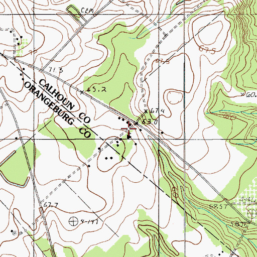 Topographic Map of Mount Carmel School, SC