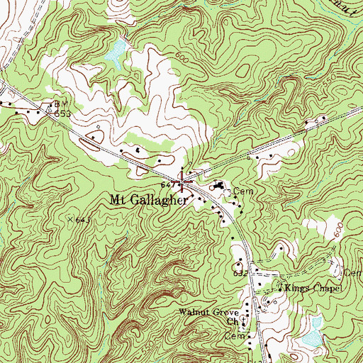 Topographic Map of Mount Gallagher, SC