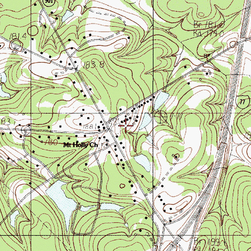 Topographic Map of Mount Holly School, SC