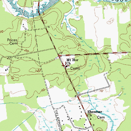 Topographic Map of Mount Hor Church, SC