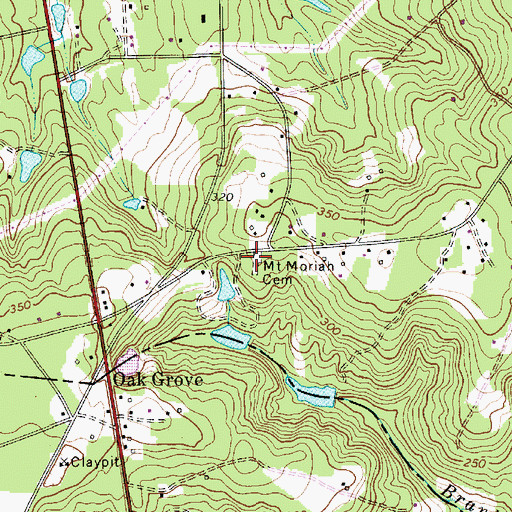Topographic Map of Mount Moriah Cemetery, SC