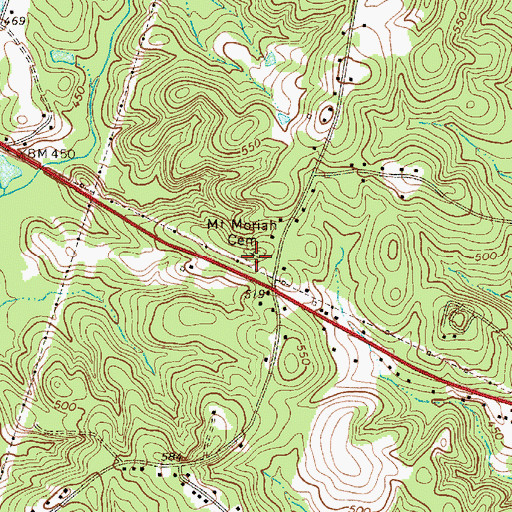 Topographic Map of Mount Moriah Cemetery, SC