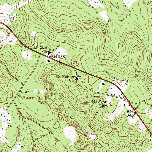 Topographic Map of Mount Moriah Church, SC