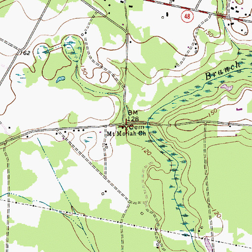 Topographic Map of Mount Moriah Church, SC