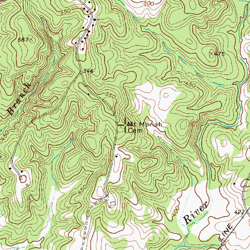 Topographic Map of Mount Mpriah Cemetery, SC