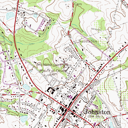 Topographic Map of Mount Nebo Cemetery, SC